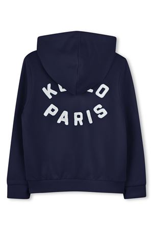 Felpa con cappuccio in cotone blu KENZO KIDS | K61176848